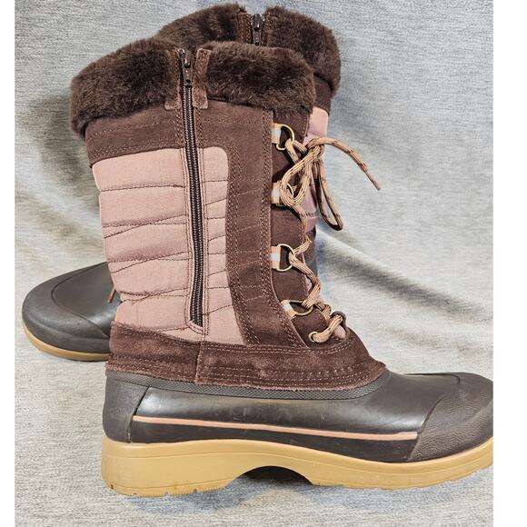 Lands’ End Womens Squall Insulated Winter Snow Boots Mauve Quartz Pink Size 9.5 - Picture 5 of 9